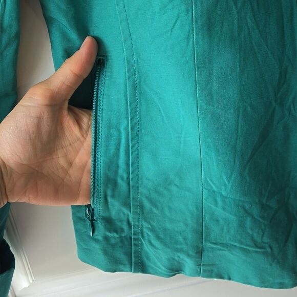 Lafayette 148 New York Doris Cotton and Linen Blend Zip Up Jacket - Picture 4 of 9